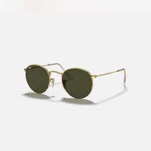 Ray-Ban Gold and Green Round Sunglasses